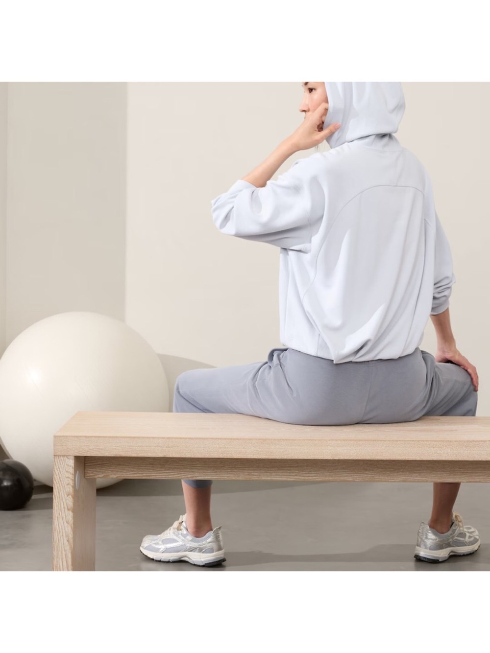 Athleta Pale Blue Hoodie - Light Blue Relaxed Pullover